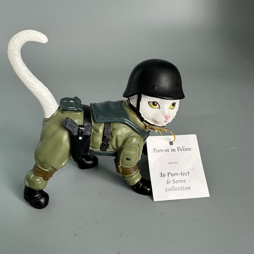 Hamilton Collection Furr-st in Feline Police Cat Figurine To Purr-tect & Serve